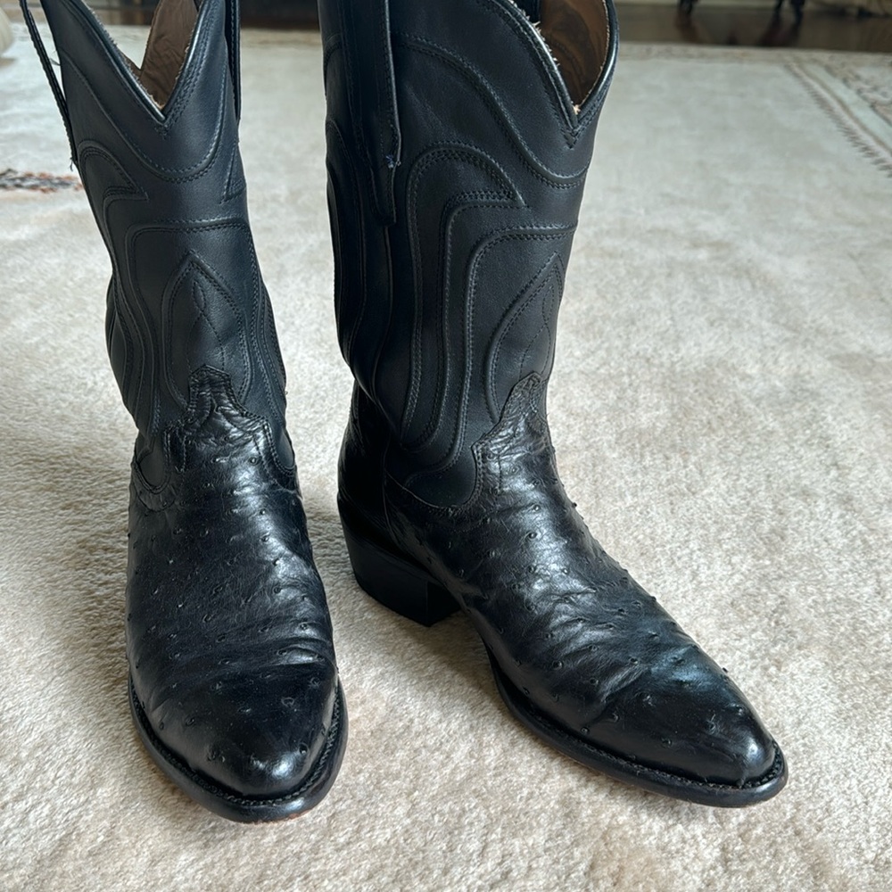 Tecovas Exotic Cowgirl Boot Handcrafted Full Quill ostrich vamp.